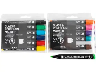 Glas- og Porcelænstusch 12 stk. - 1-3 mm, halvdækkende