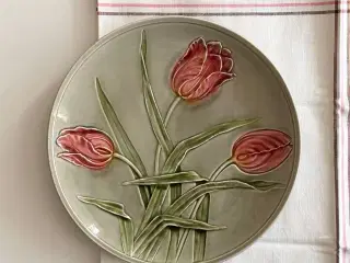 Antik platte, tulipaner