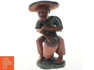 Træskulptur af mellemamerikansk figur (str. 33 cm)