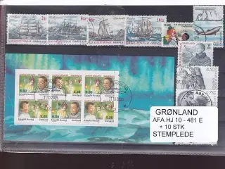 Grønland - Hæfteblokke AFA HJ - 481 E + 10 stk. - Stemplet