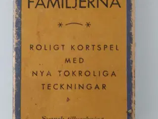 Vintage kortspil: De Löjliga Familjerna. Ca 1950.