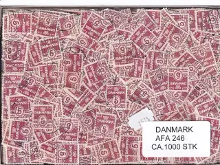 Danmark 1000 stk Afa nr.246 Stemplet/ustemplet