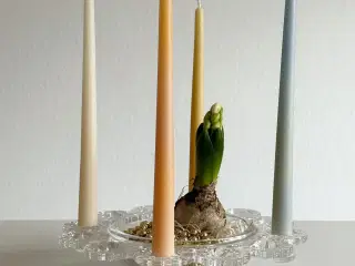 Dekorationsskål til lys og pynt, klart glas