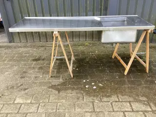 Stålbord m vask