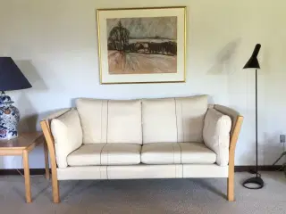 2 personers sofa i gråhvid grønlandsk uld 