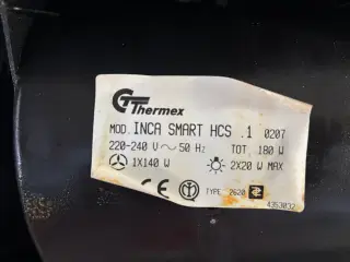 Hvid frithængende emhætte