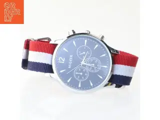 MiGEER ur med flerfarvet stofrem fra Migeer (str. Ø 4,5 cm)