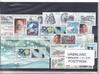Grønland - 1 Miniark + 21 Stk. - Postfrisk
