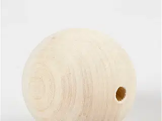 Træperle, diam. 60 mm, hulstr. 9 mm, 3stk./ 1 pk.