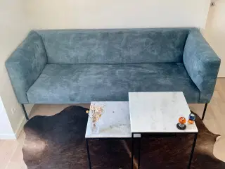 3-personers velour sofa