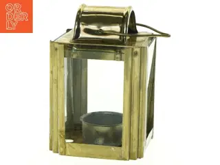 Glas lanterne med messingramme (str. 14 x 9 cm)
