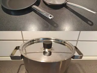 Gryde fra Eva Solo og 2 Stegepander fra Holm og IK