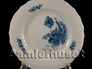 Blå Blomst Svejfet Fad rundt 32 cm.