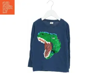 Langærmet t-shirt med dinosaur palietter fra Lindex (str. 110)