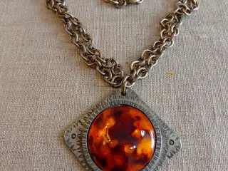 Fin retro Tin halskæde med vedhæng