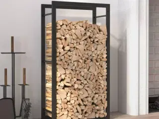 Brændestativ 50x28x94 cm stål matsort