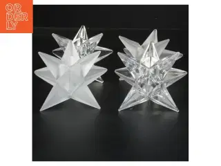 Stjerneformede lysestager af glas fra Pernille Bülow (str. 6 cm)