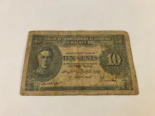 10 Cents 1941 Malaya & Straits Settlements