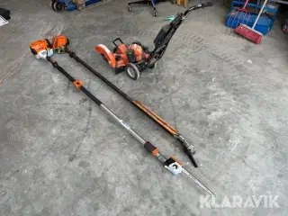 Kantskærer, stangmotorsav og stanghækklipper Stihl og Tanaka