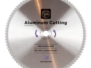 Rundsavklinge til aluminium ø355 x 2,8 mm 80T