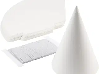 Kartonkegle, H: 23 cm, diam. 16,5 cm, 230 g, hvid, 50stk./ 1 pk.