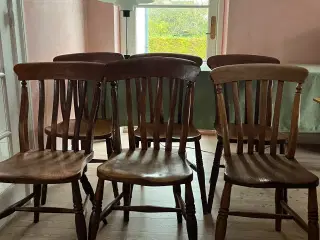 6 antikke engelske pubstole