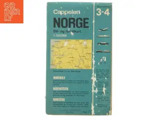 Foldet vejkort over Norge