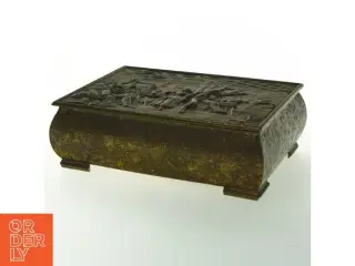 Dekorativ bronze boks med låg (str. 21 x 16 cm)
