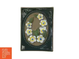 Keramisk vægplade med blomstermotiver fra JIE Keramik (str. 15,5x12 cm)