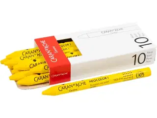 CARAN D’ACHE Neocolor I, L: 10 cm, tykkelse 8,5 mm, yellow (010), 10stk./ 1 pk.
