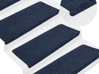 Selvklæbende trappemåtter 15 stk. 65x24,5x3,5 cm blå