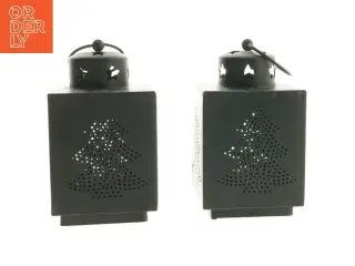 Sort julelanterne sæt (str. 16x9x9 cm)