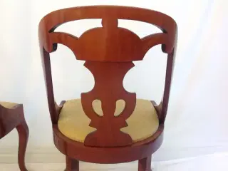 Antik mahogni træ stole sæt