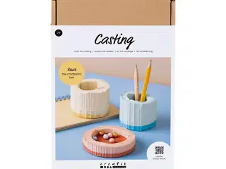 DIY Kit Støbning, Beholdere, blå, rød, lys gul, 1 pk.