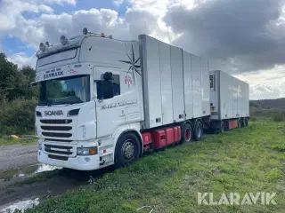 Lastbil Scania R730 forvogn med hænger