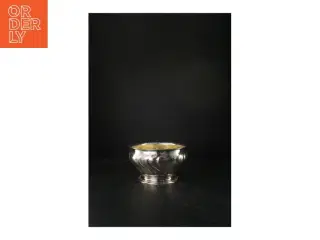 Frugtskål i sølvplet med glasskål  fra Atla (str. Ø. 21 cm. længde, 12 cm)