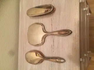 Antik sølv spejl-børste