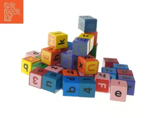 Træklodser med bogstaver og tal (str. 3x3 cm)