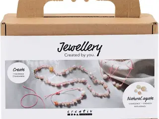 Mini DIY Kit Smykker, Halskæde og armbånd, pink, 1 pk.