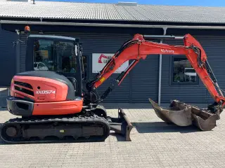 Kubota KX057-4 hydraulisk Hydrema fæste Kipbar planerskovl og 2 graveskovle