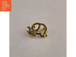 Broche af elefant i ukendte materiale (str. 2 cm)