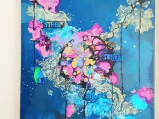 Akrylmaleri på lærred 50x60 cm 