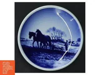 Blå og hvid dekorative platter fra Royal Copenhagen (str. Ø 8 cm. 5 styk)