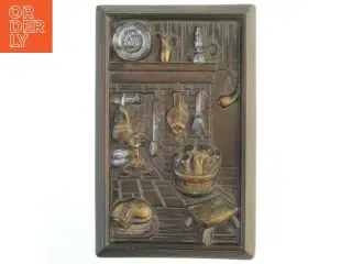 Relieff billede af rustikt køkken (str. 42x27 cm)