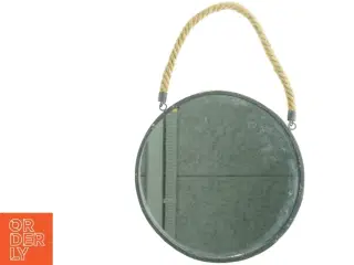 Rundt vægspejl med rebophæng (str. 55 x 34 cm)