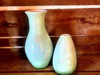 * Gamle franske vaser - i smuk jadegrøn farve