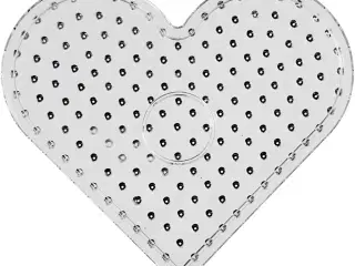 Perleplade, hjerte, str. 17,5x17,5 cm, JUMBO, klar, 1 stk.