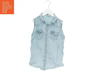 Ærmeløs denim skjorte (str. 146)