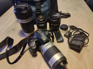Sony A390 spejlreflekskamera + 4 objektiver + task