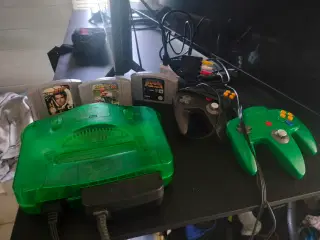 NINTENDO 64 m 3 spil 2 kontroller HDMI omformer m.